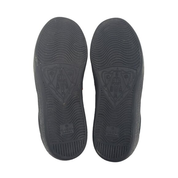 Gucci Mens Ace Stripe Sneakers Black White Stripe Red Heel Designer Low Top Shoe - Picture 6 of 12